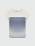 Striped T-shirt with embroidery image number 4