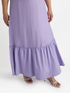 Long sleeveless linen dress with ruffle on the hem image number 2