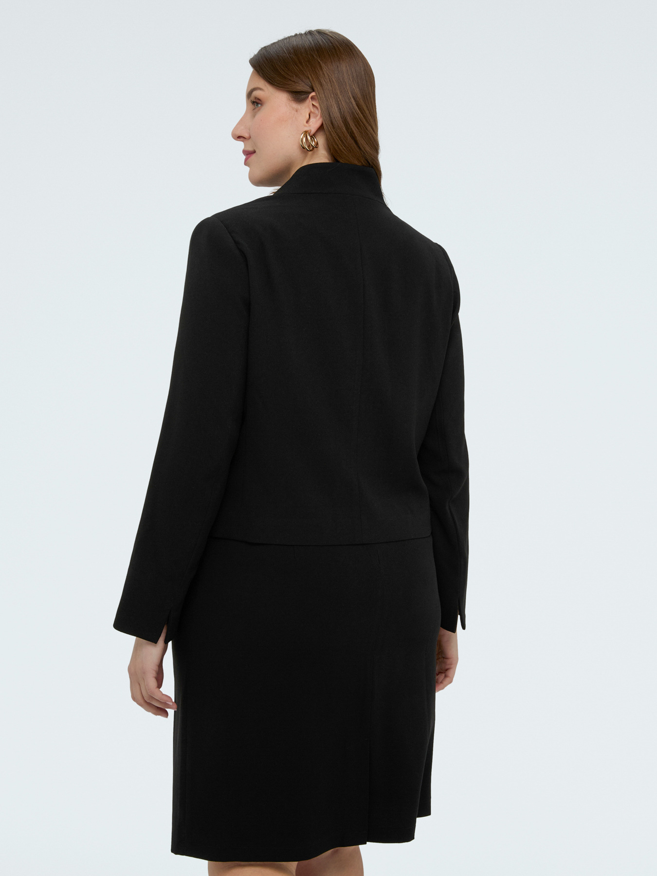 Cropped blazer in stretch fabric image number 1