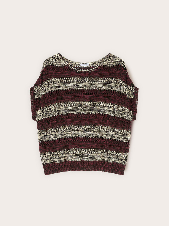 Striped openwork effect knitwear