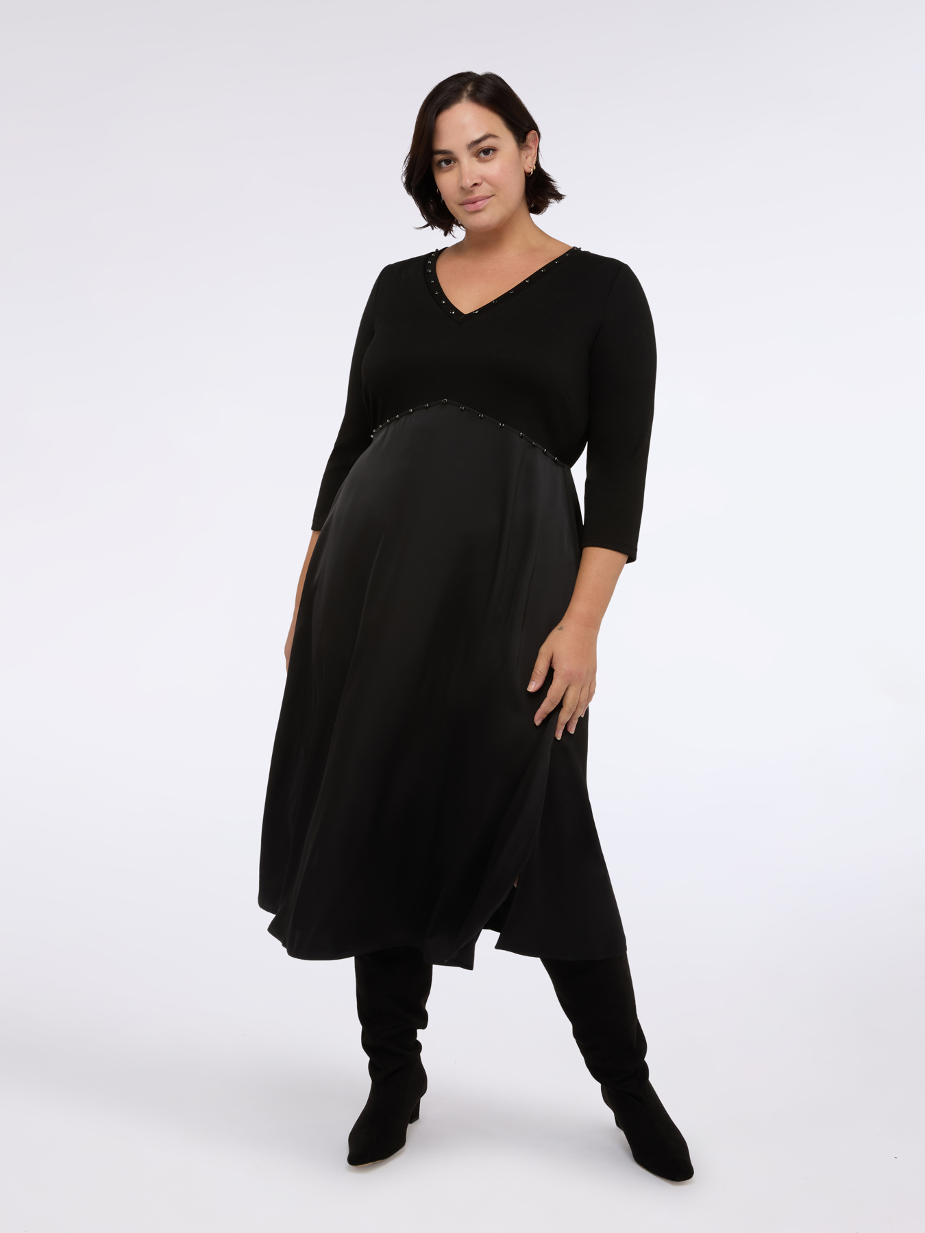 PRETTY Hybrid-Kleid mit V-Ausschnitt image number 2