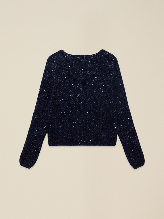 Maglia misto mohair con paillettes