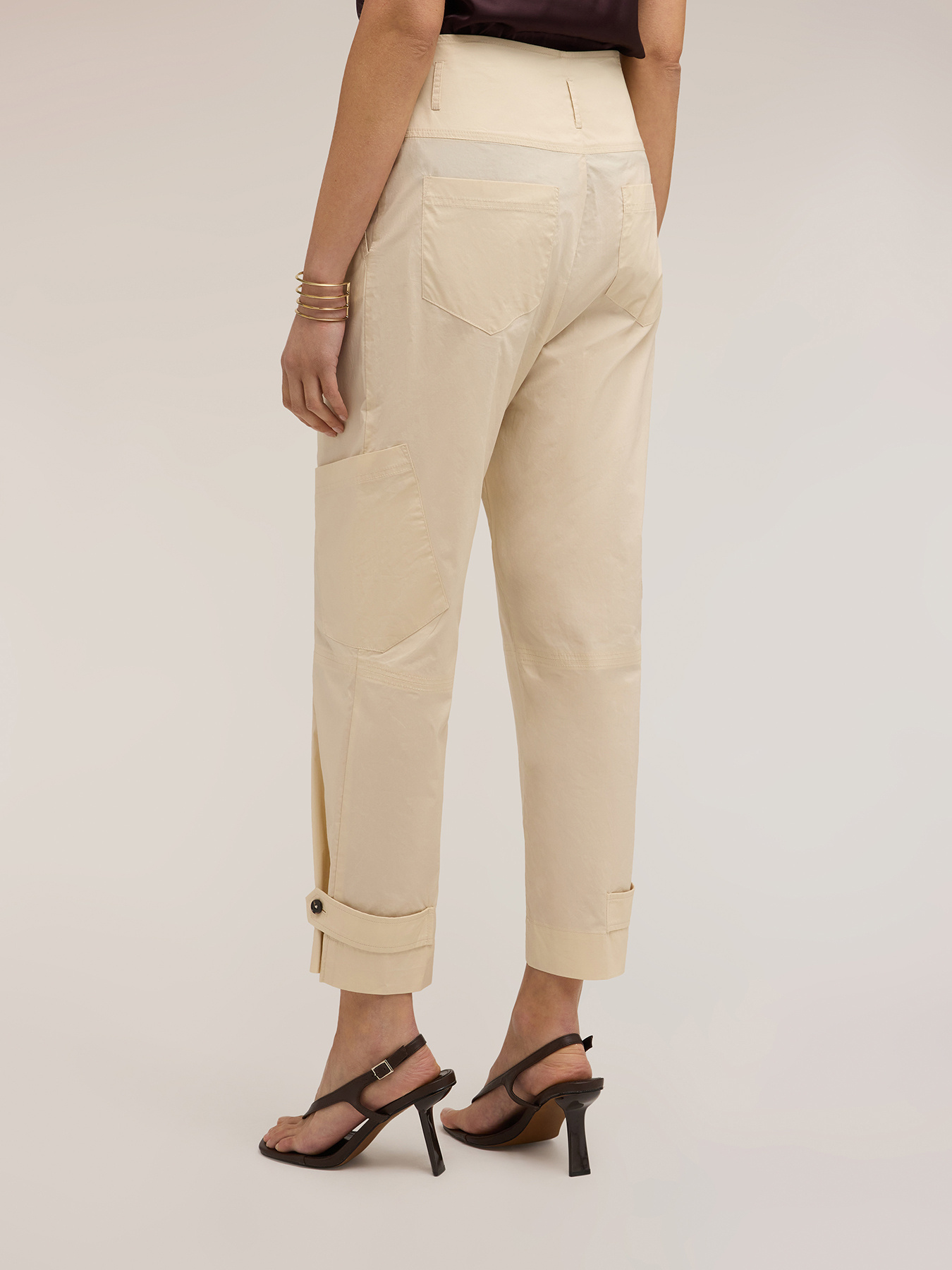 Pantaloni cargo din poplin de bumbac image number 1