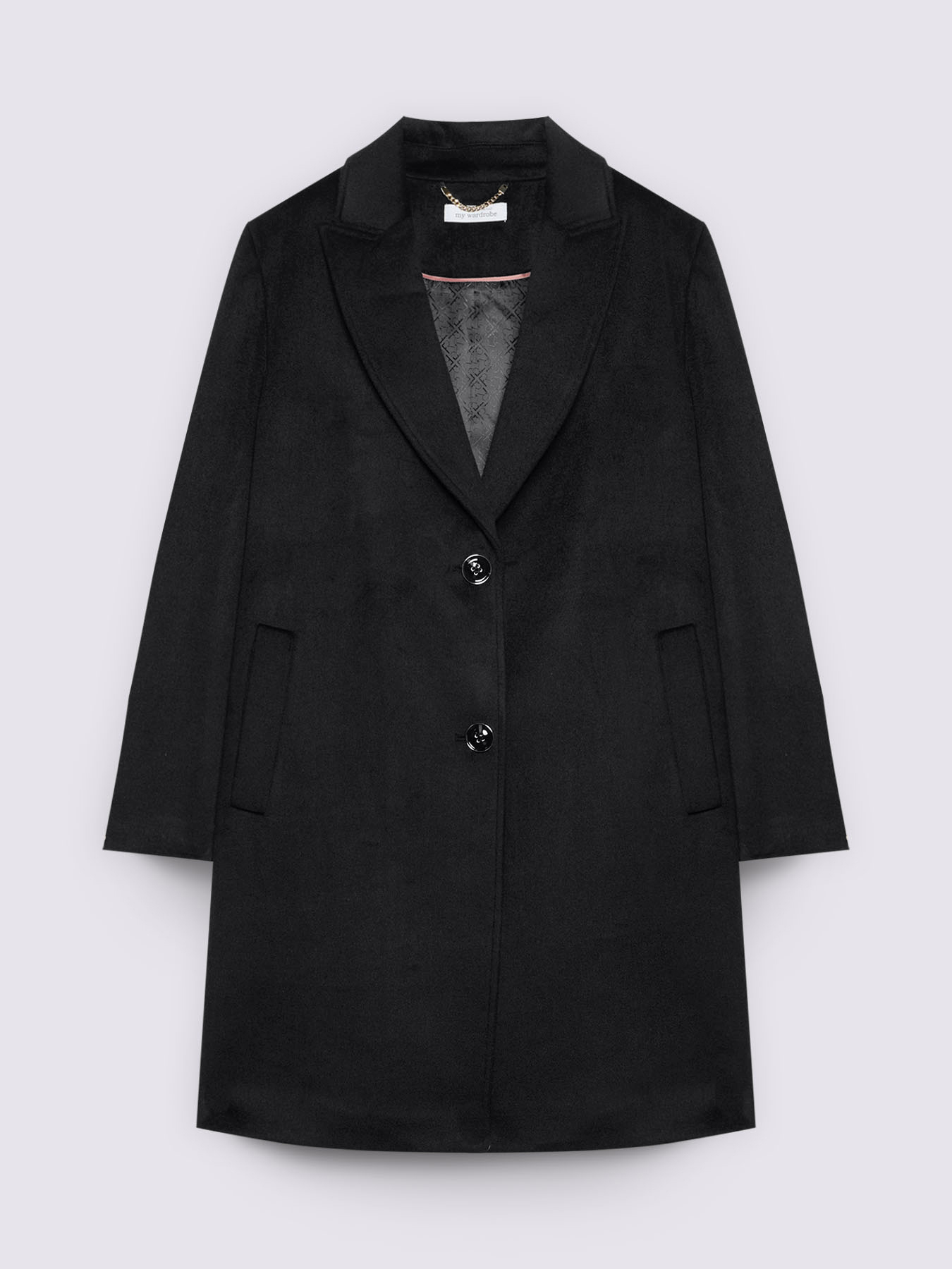 Manteau long en laine m&eacute;lang&eacute;e avec boutons image number 4