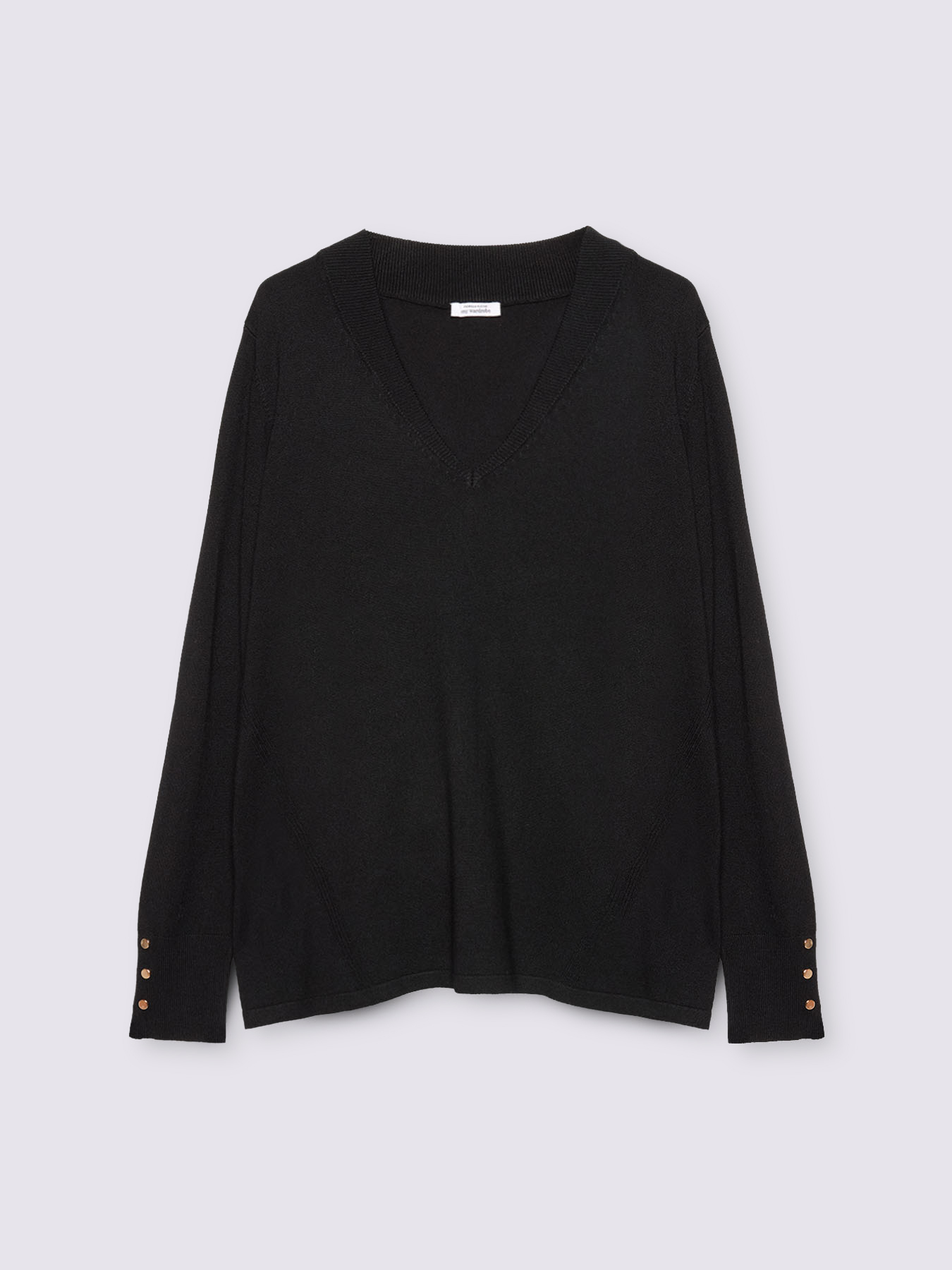 Maglia con scollo a V e bottoni sui polsini image number 4