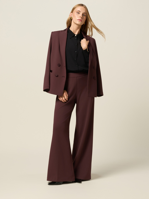Pantalon palazzo en tissu crêpe