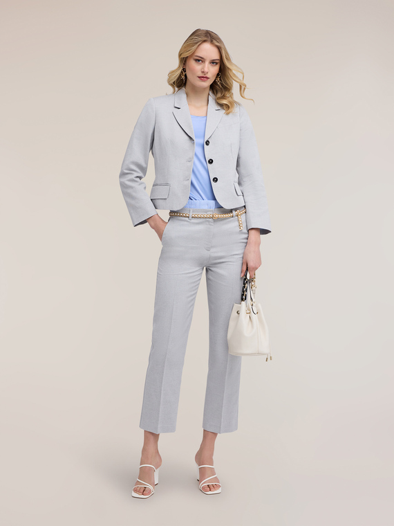 High-waisted chino trousers