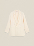 Double-breasted blazer in crepe fabric image number 5
