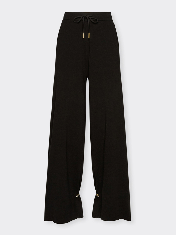 Wide-leg knit trousers
