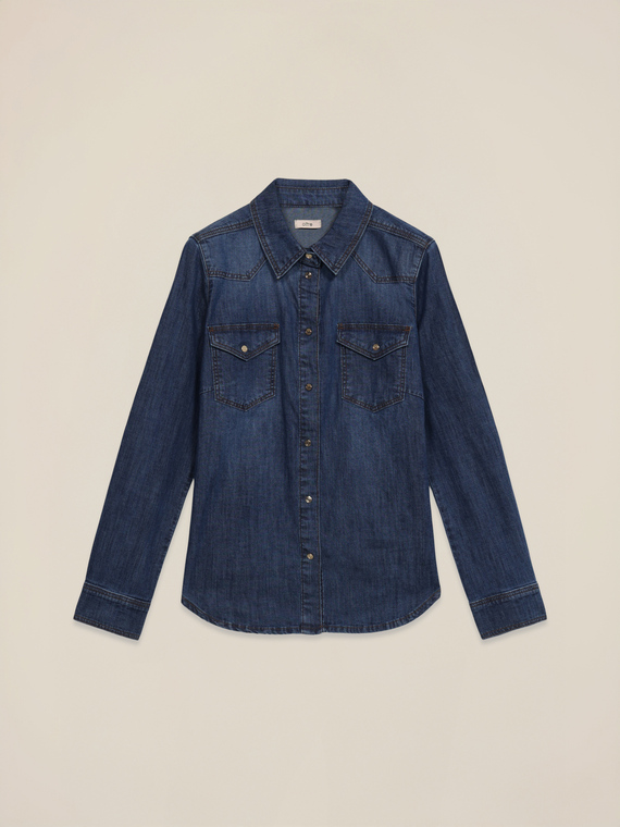 Dehnbares Jeanshemd