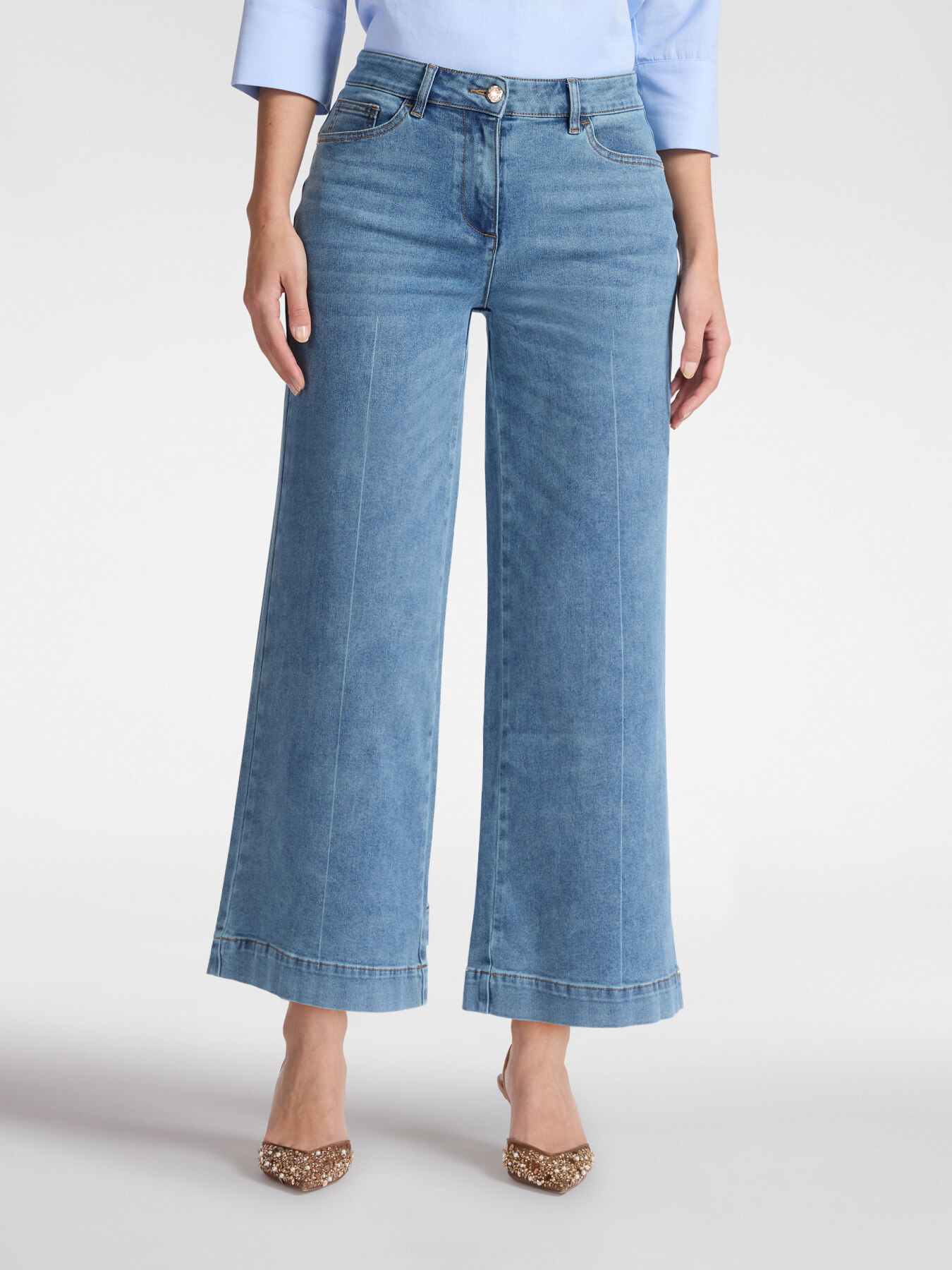 Jeans cropped wide leg image number 2