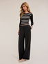 Striped lurex rib knit sweater image number 3