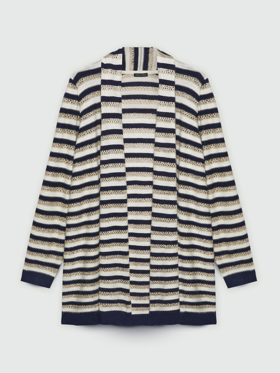 Striped oversized cardigan with tiny sequins