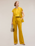 Linen viscose palazzo trousers with pleating image number 2