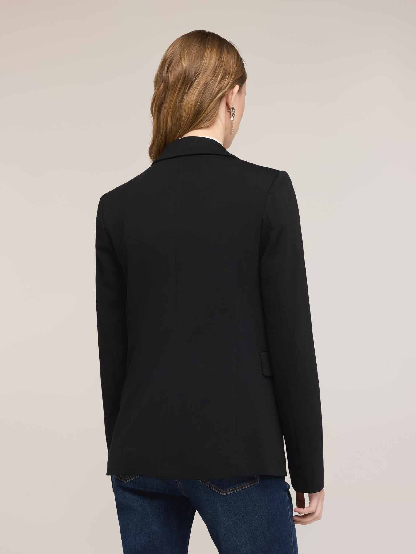 Single-breasted blazer jacket in milano knit image number 1