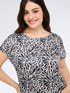 Two-material T-shirt with foliage print image number 2
