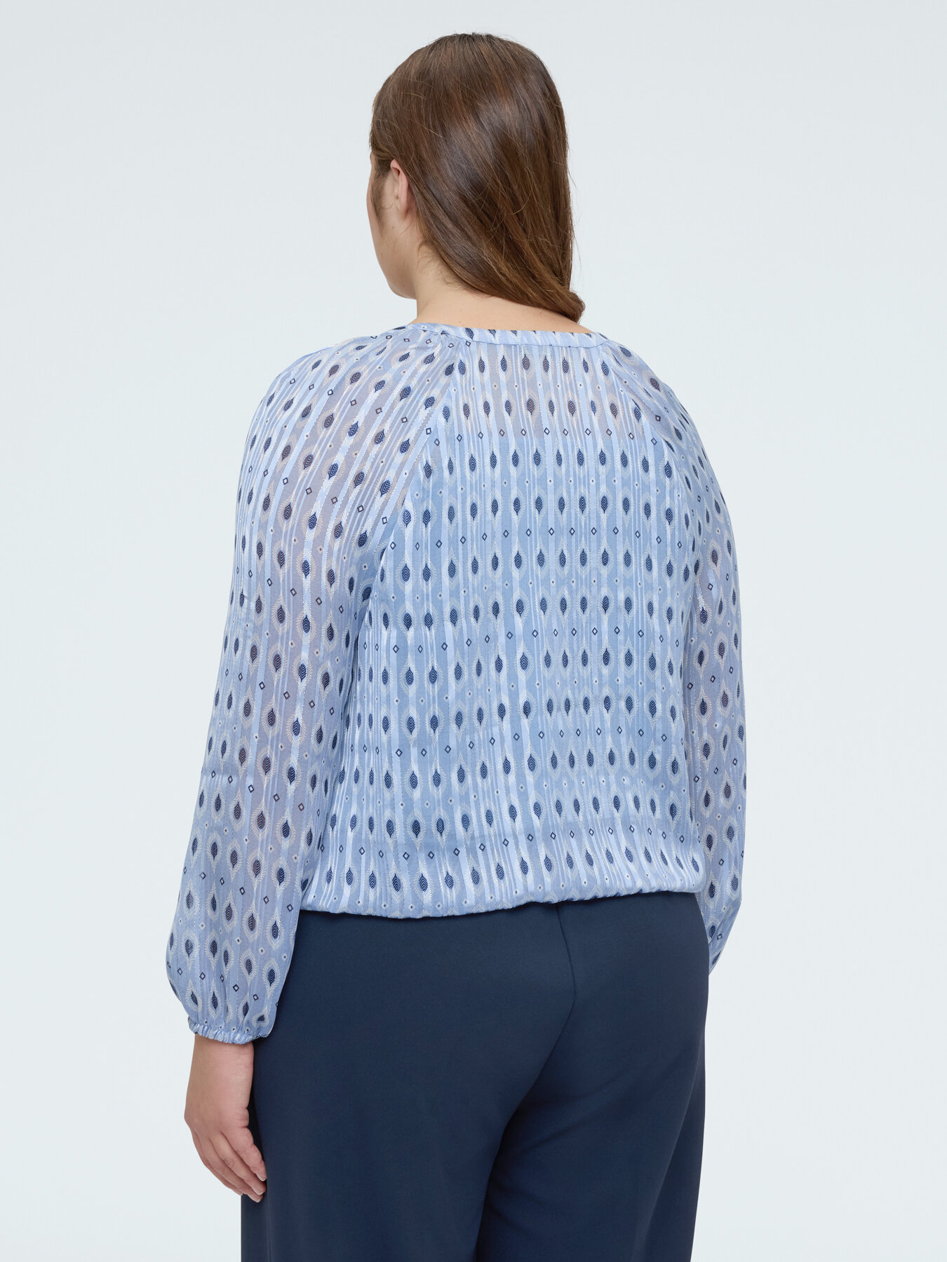 Lurex fabric blouse with print image number 2