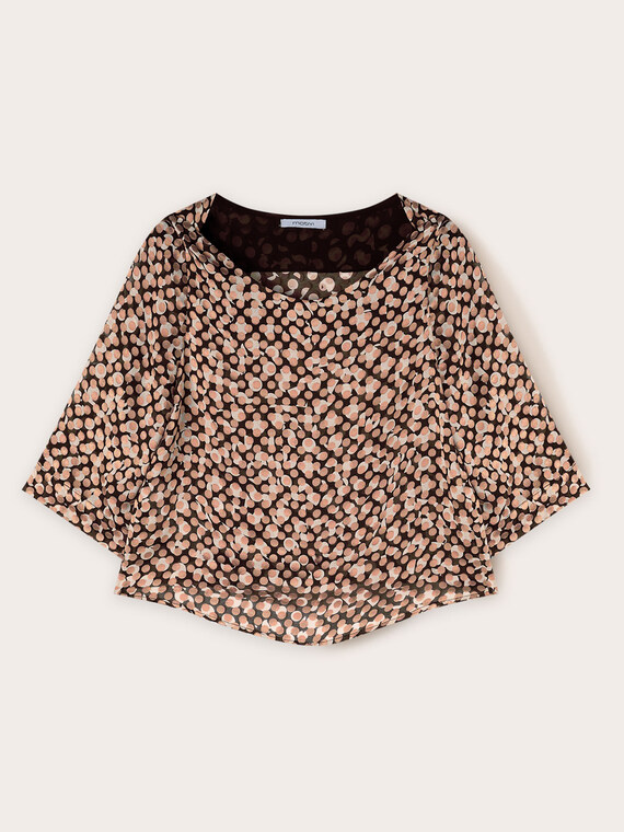 Bluse mit gepunktetem Devoré-Druck