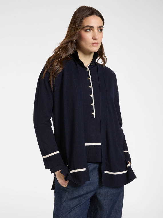 Cardigan aus Viskosemischung mit Streifendetails