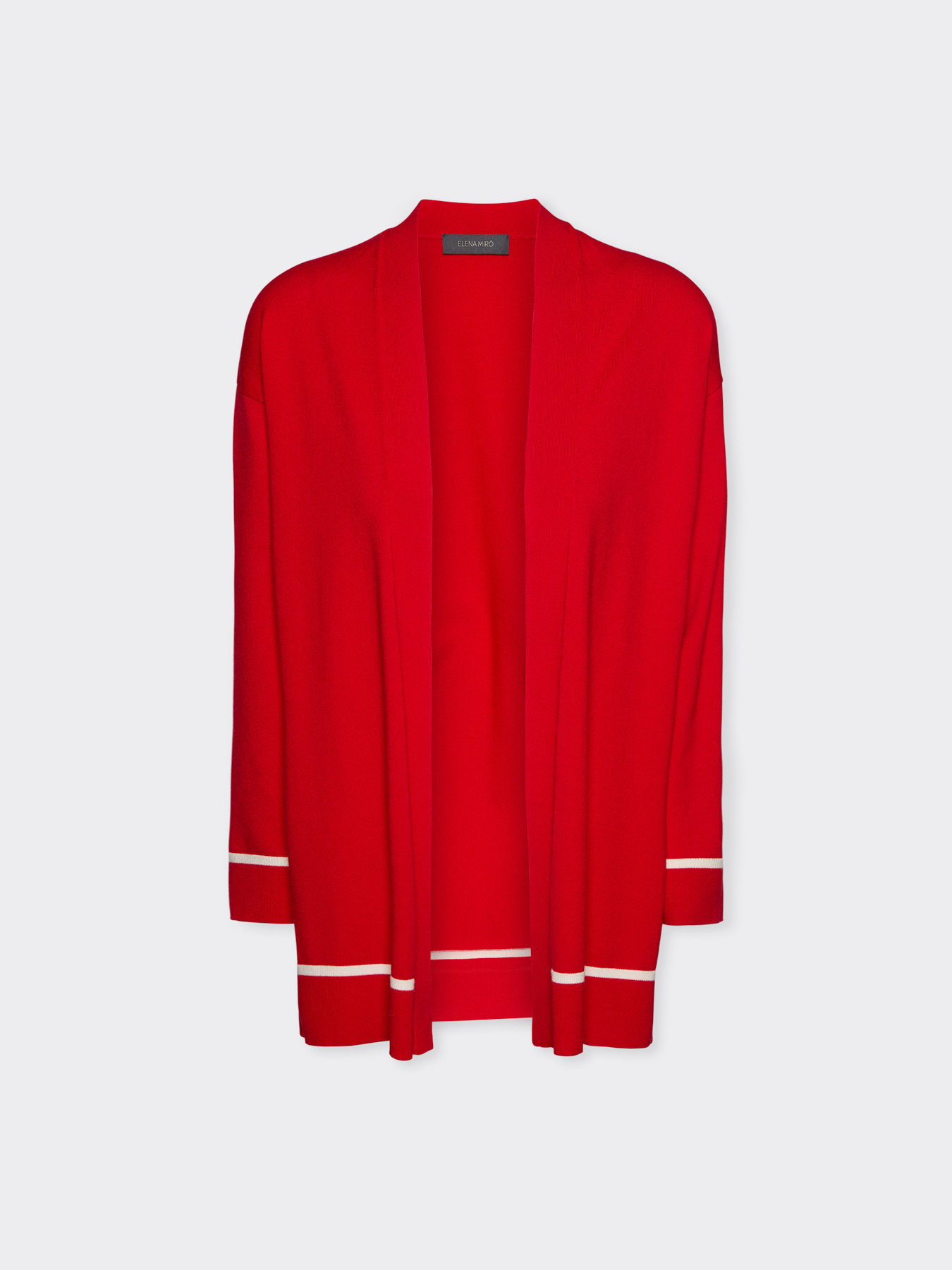 Cardigan misto viscosa con dettagli rigati image number 4