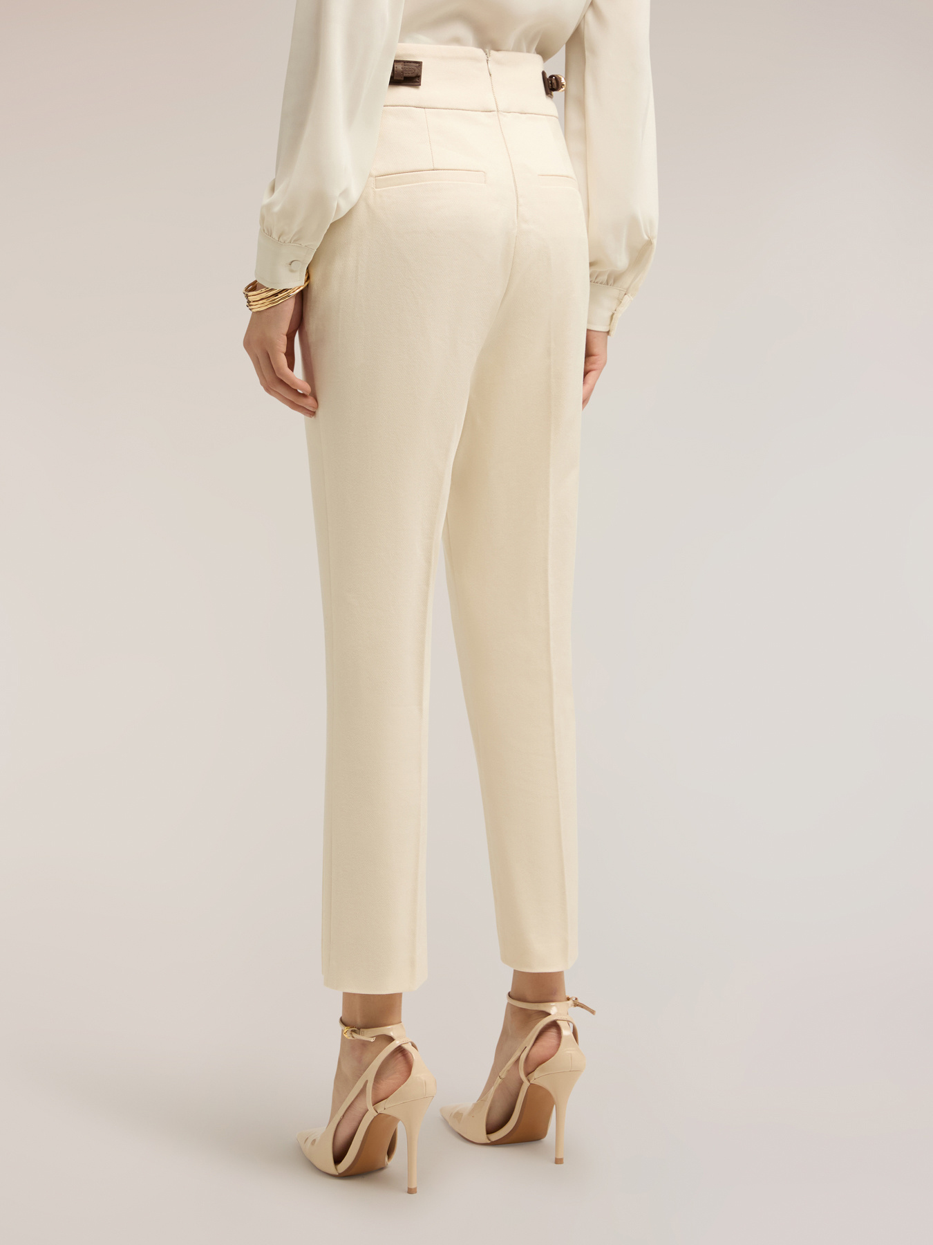 Regular pants with side buckle detail image number 1