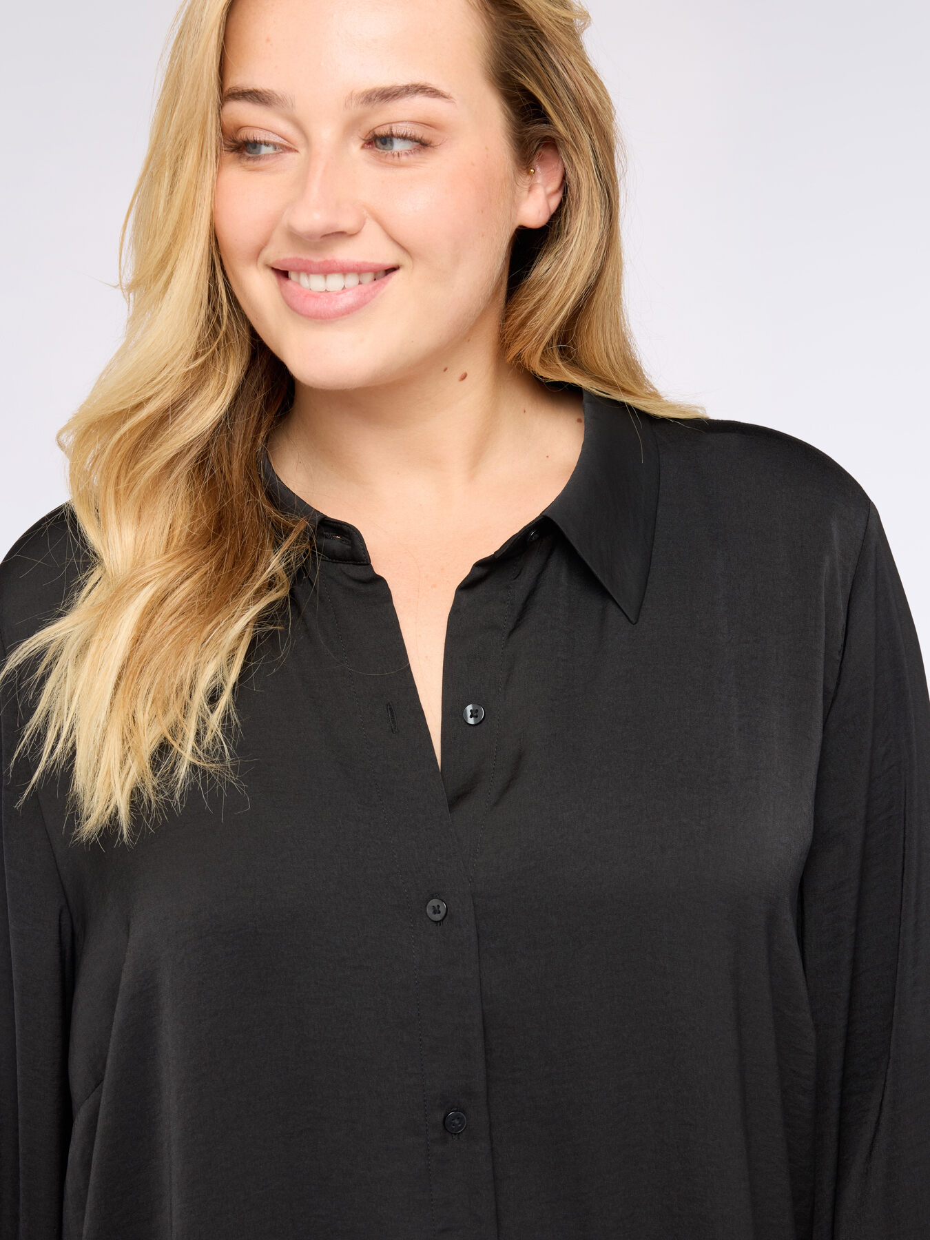 Camicia bimaterica misto viscosa image number 3