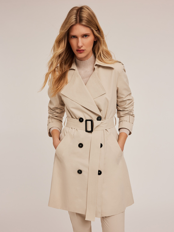 Trench à double boutonnage en tissu technique