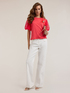 T-shirt with jewel brooch and feathers image number 2
