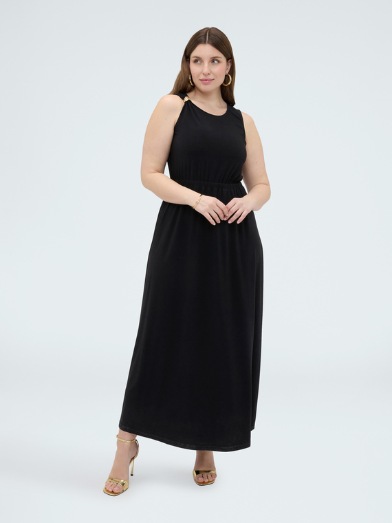 Langes Jerseykleid mit R&uuml;ckenausschnitt