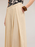 Linen blend trousers with split pleats image number 3