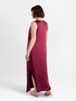 Vestito lungo smanicato in raso stretch image number 1