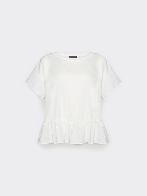 T-Shirt mit Volant am Saum