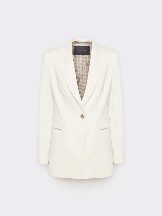 Blazer monopetto in tessuto cr&ecirc;pe