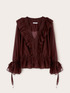 Blusa in voile con volants image number 4