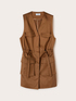 Vestito stile sahariana in raso image number 4