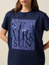 Jersey T-shirt with lettering embroidery image number 2
