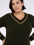 V-neck sweater with chain details image number 2