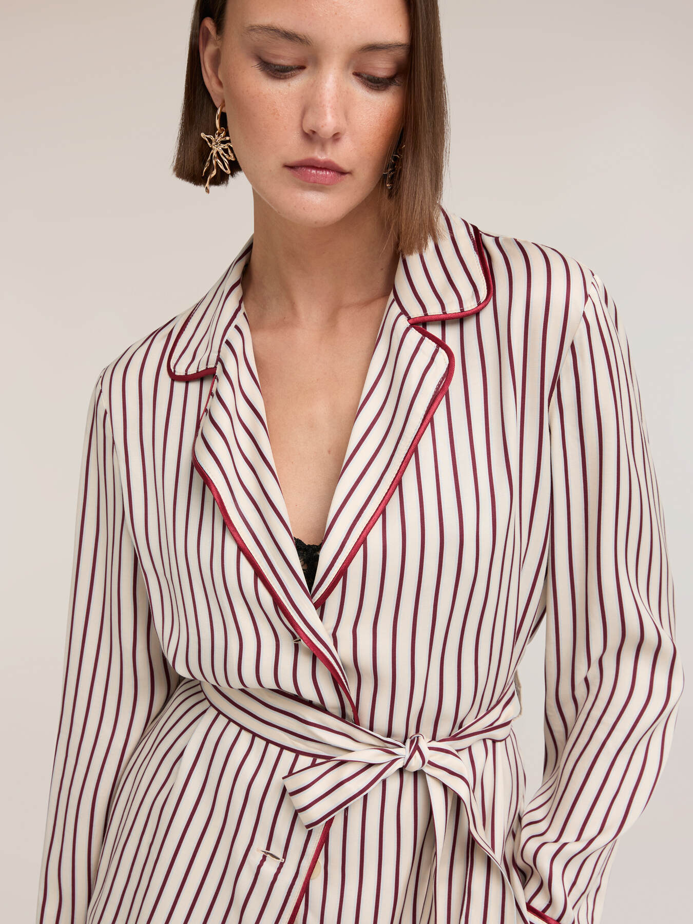 Camisa de rayas en sarga de viscosa image number 2