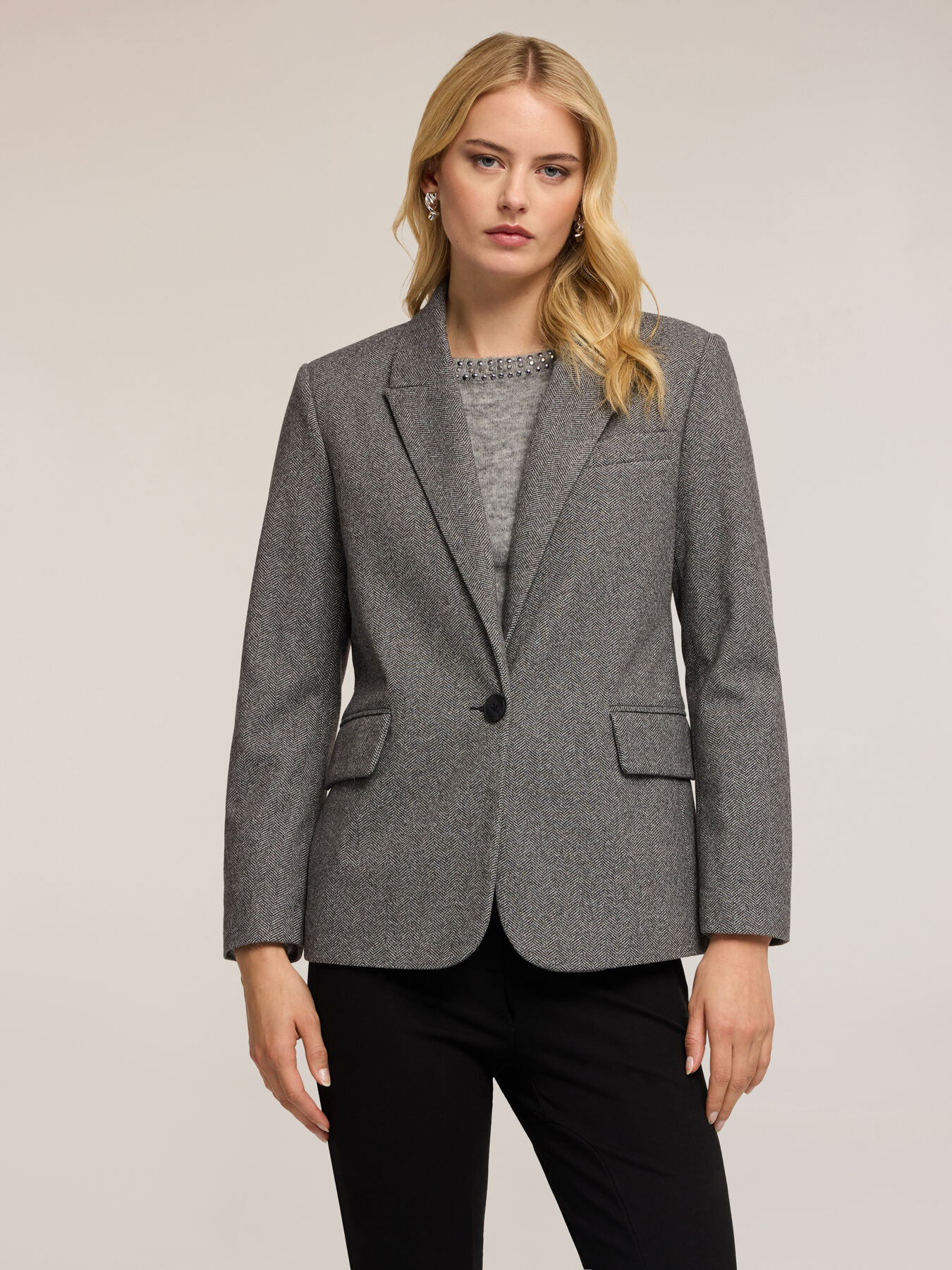 Blazer strutturato tinto filo image number 0