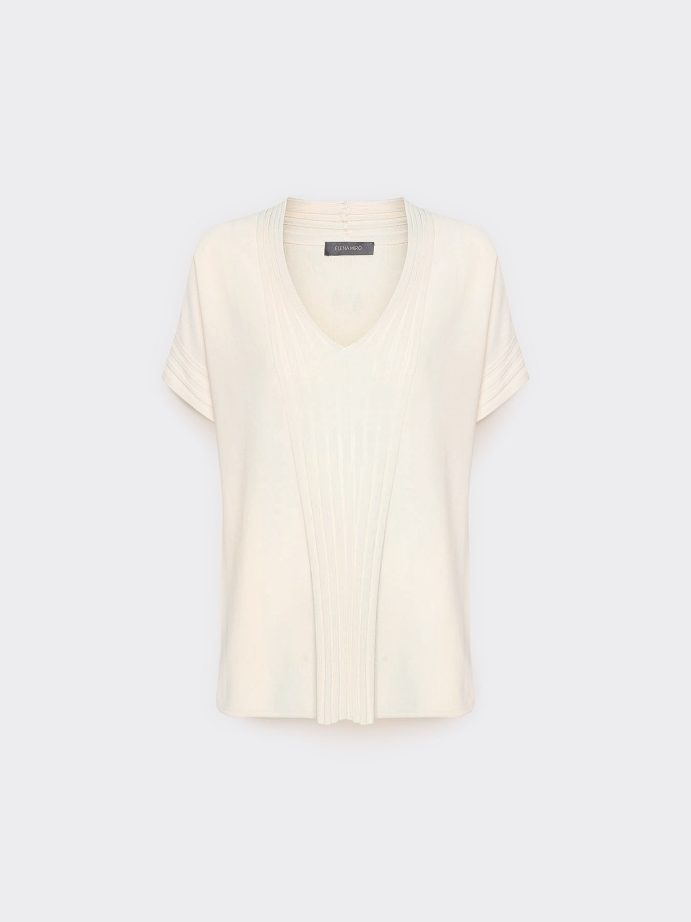 Maglia misto viscosa con coste image number 4