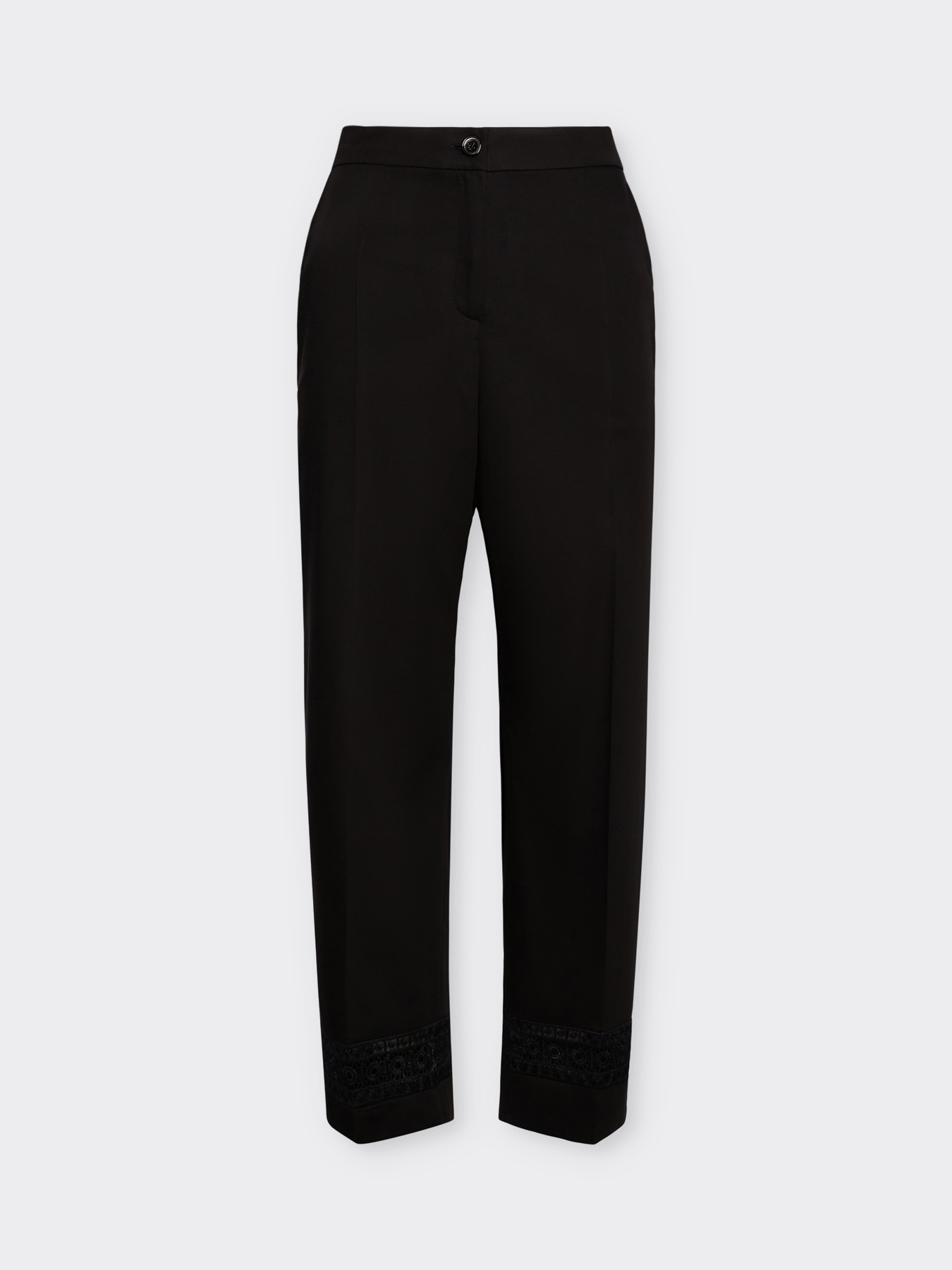Cropped-Hose mit bestickter Bordüre