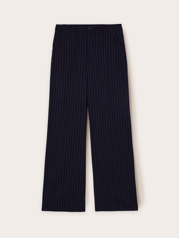 Pantalon large à fines rayures