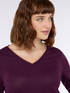 Lurex jersey V-neck T-shirt image number 3