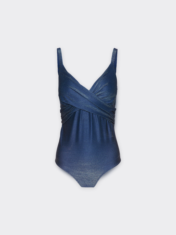 Lurex one-piece swimsuit