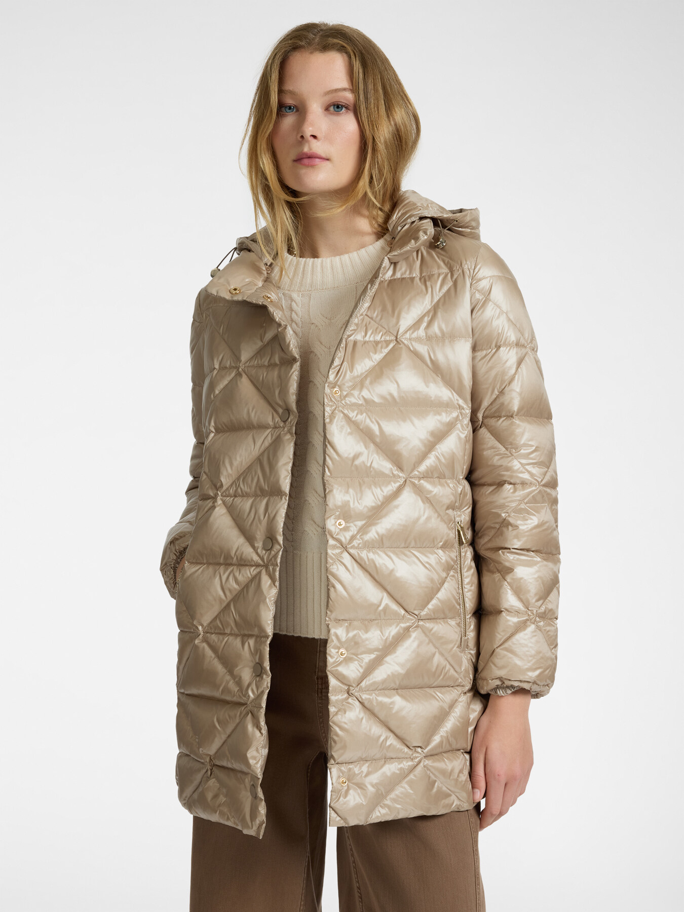 Quilted down jacket with hood image number 0