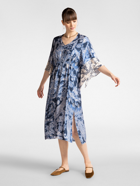 Kaftan dress in two prints