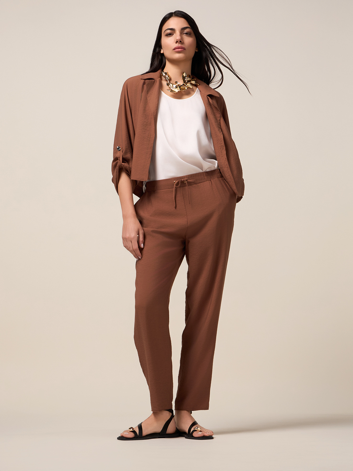 Viscose blend joggers image number 0