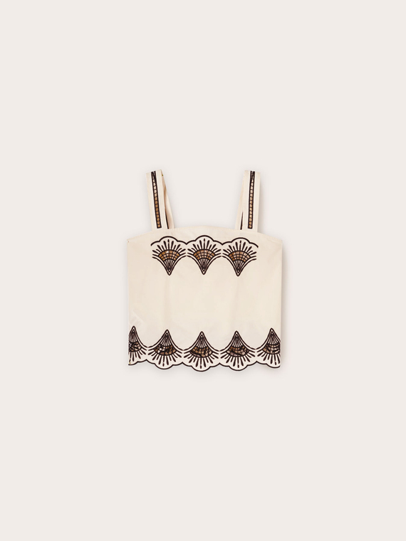 Top in embroidered cotton