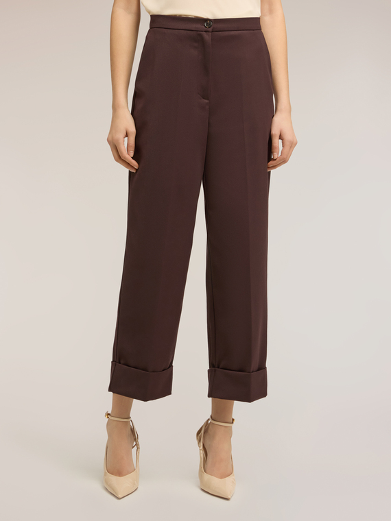 Cropped pants with cuff