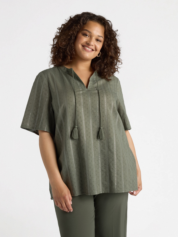 Striped blouse with strings